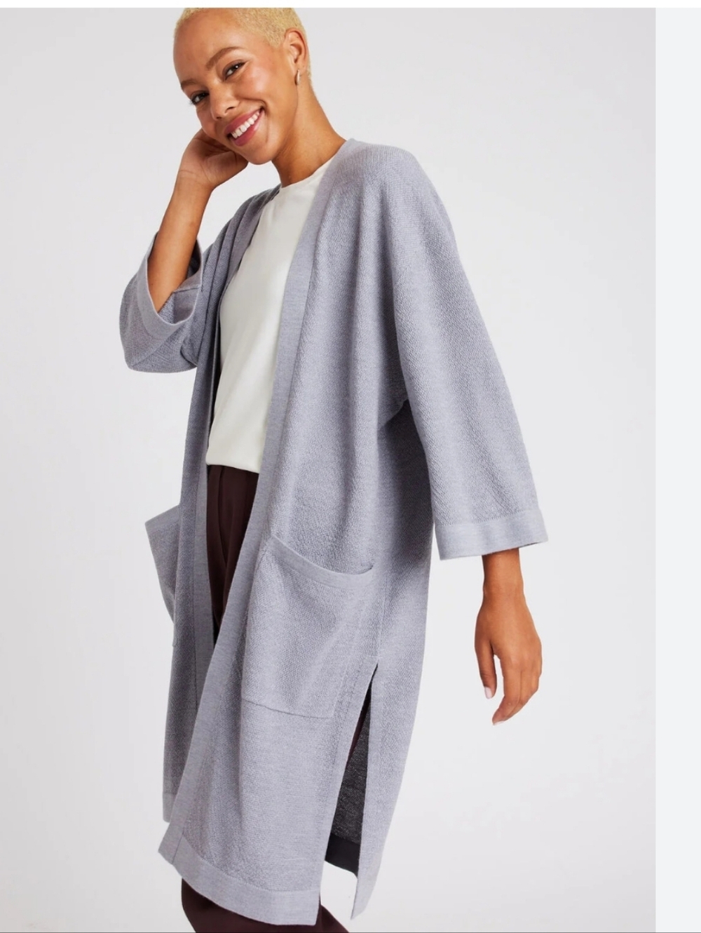 Kit And Ace In The Clouds Wrap Cardigan Xs/S Merino Wool Cozy Staple
